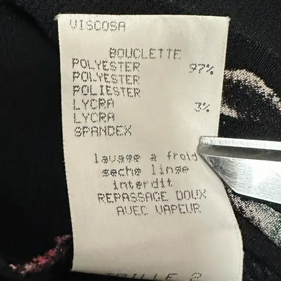 Cop Copine Paris Floral Satin Black Long Sleeve Mini Dress  size S - Picture 7 of 7